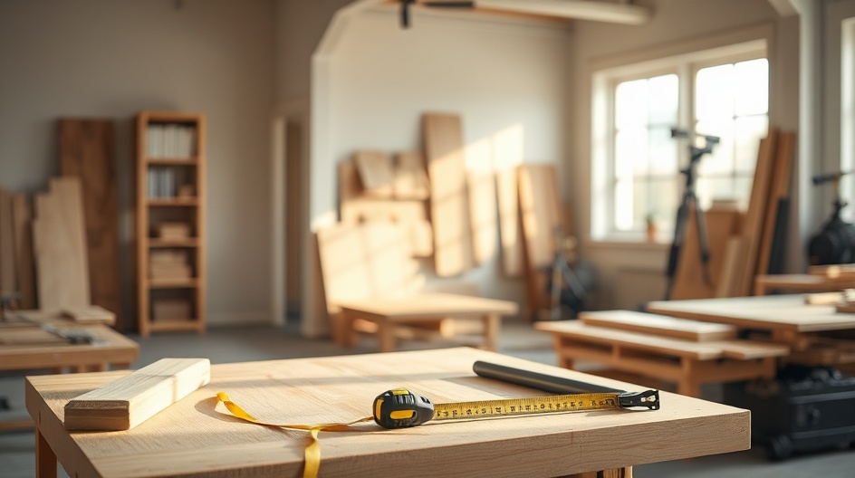 Warsztat stolarski — meble na wymiar w trakcie produkcji