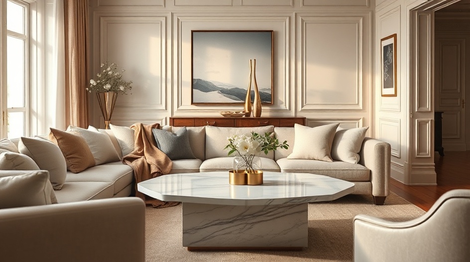 Salon quiet luxury — kaszmir, marmur i stonowana elegancja